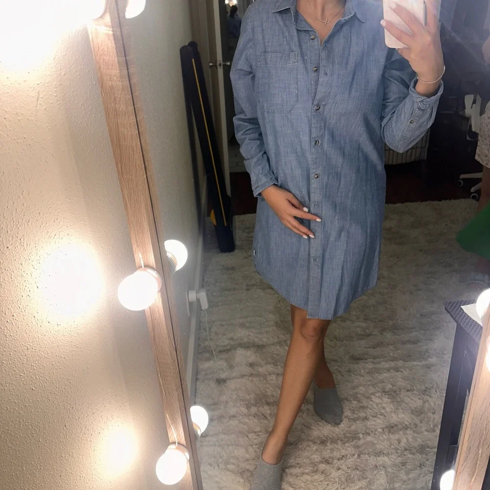 The North Face- Blue Denim Shirt Dress - Picture 4 of 7